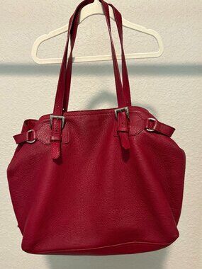 Prada Vitello Daino Leather Tote Shoulder Bag Red